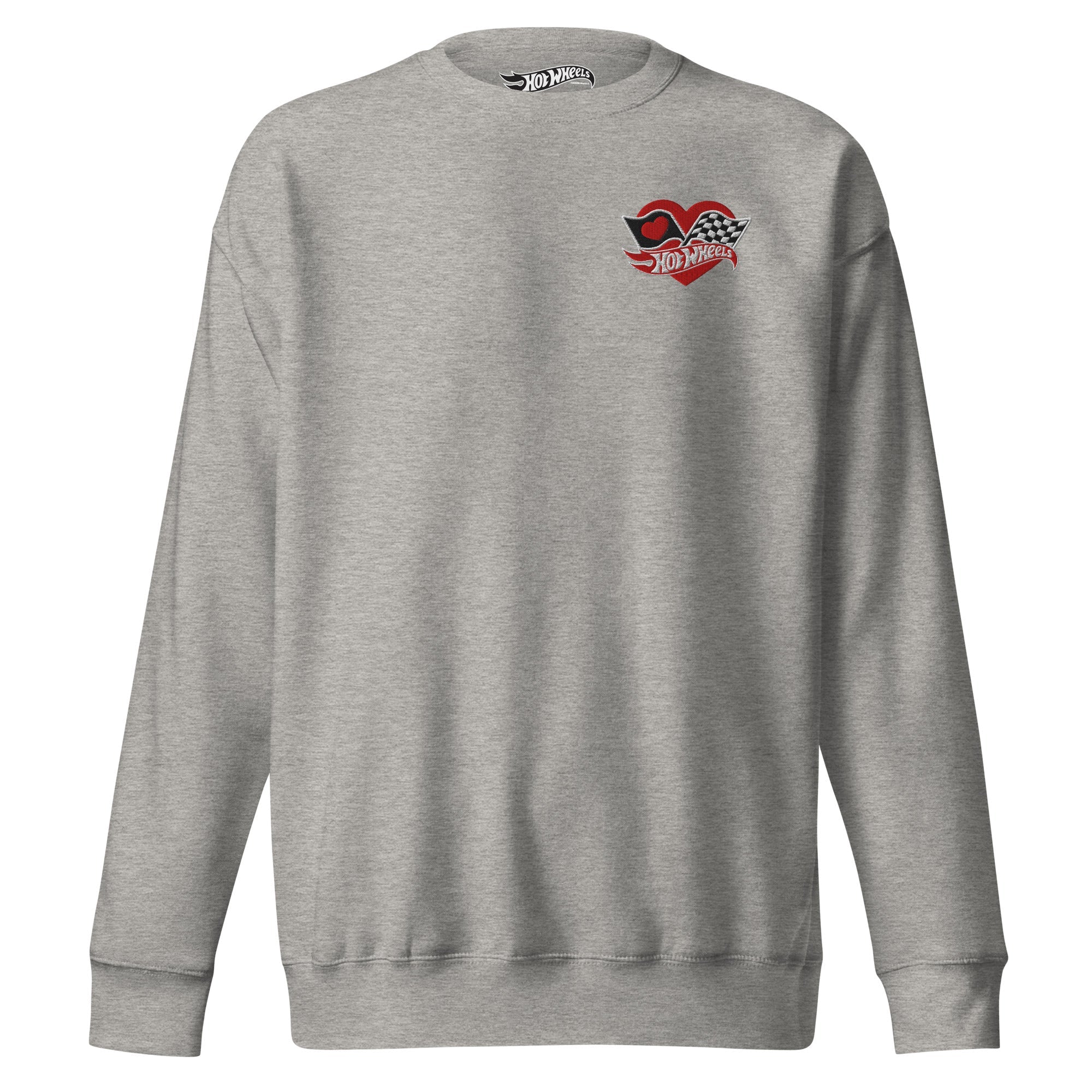 Hot Wheels Checkered Hearts Embroidered Grey Sweatshirt