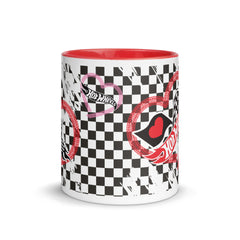Hot Wheels Checkered Hearts White Mug